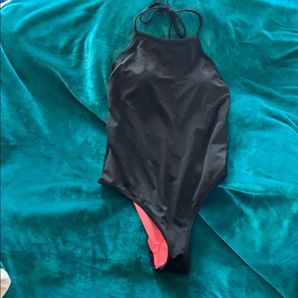 Pink black one piece